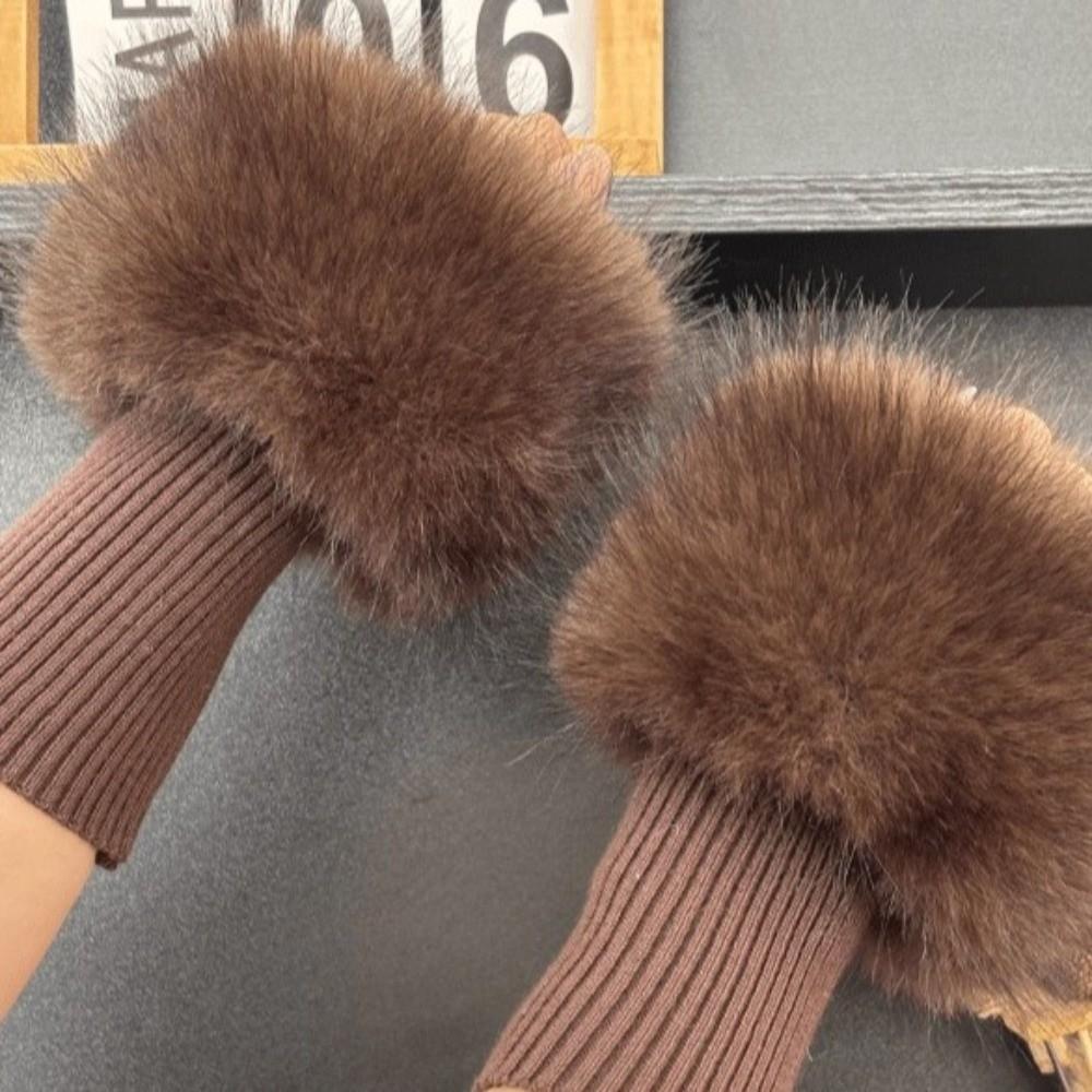 Soft Fluffy Wrist Cuffs Stretch Knitted Bands Coat Cuff Trim New Wrist Warmers For Women