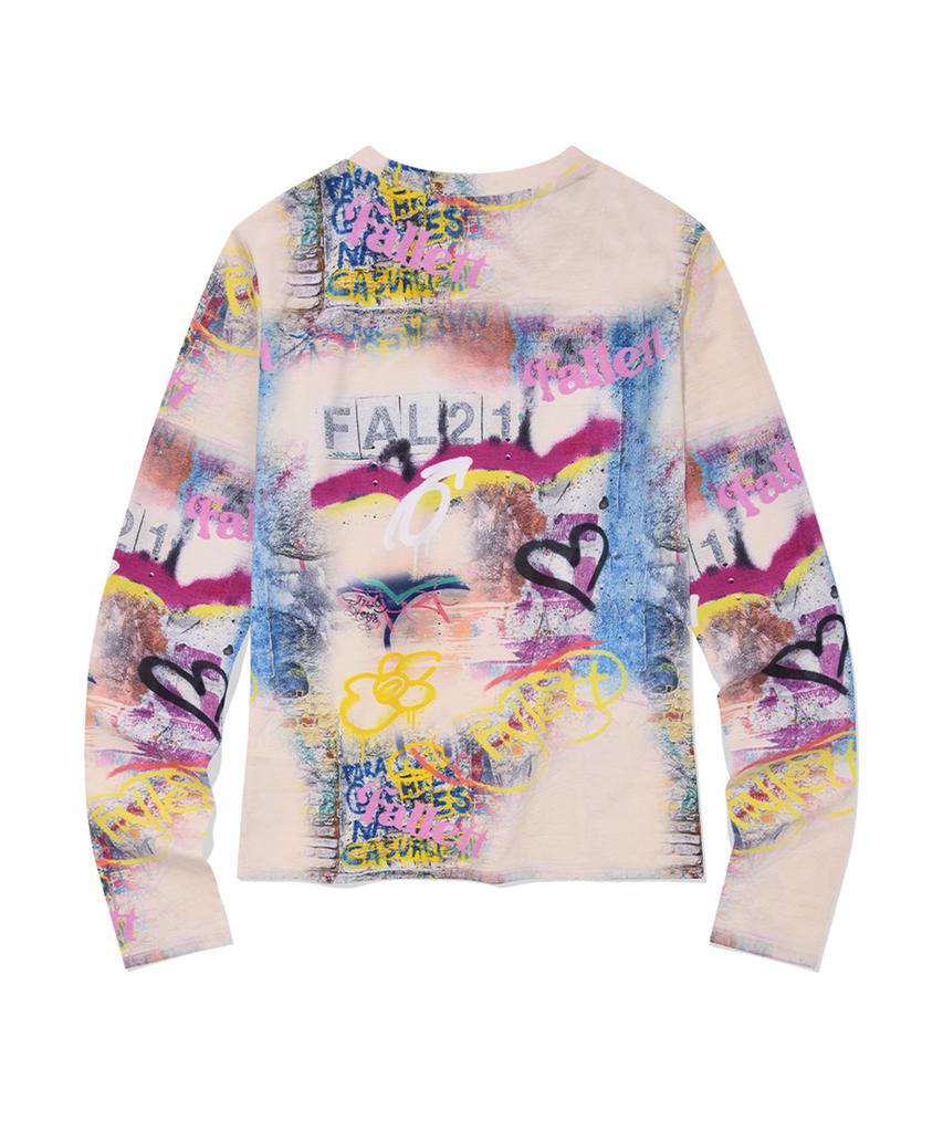 FALLETT Youth Graffiti Tight Top Ivory