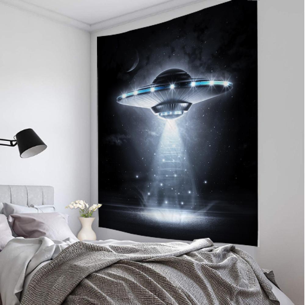 Таинственный гобелен с космическим кораблем, подвесной экзопланет, общежитие, Звезда Вселенной, спальня, гостиная, домашний декор