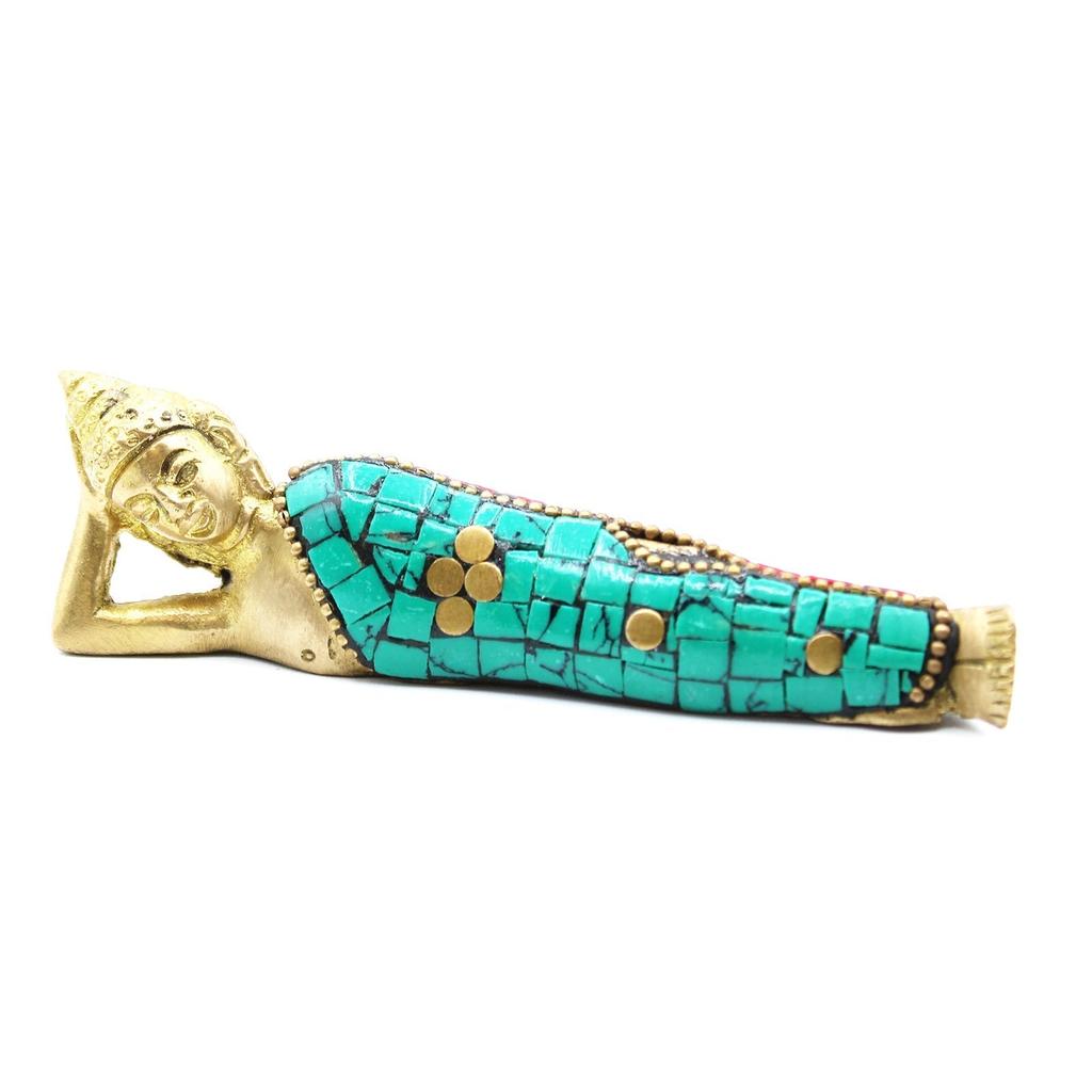 Brass Reclining Buddha Statue 10 cm