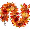 Harvest Wreath With Base Pumpkins Berries Leaves Thanksgiving Door Decor