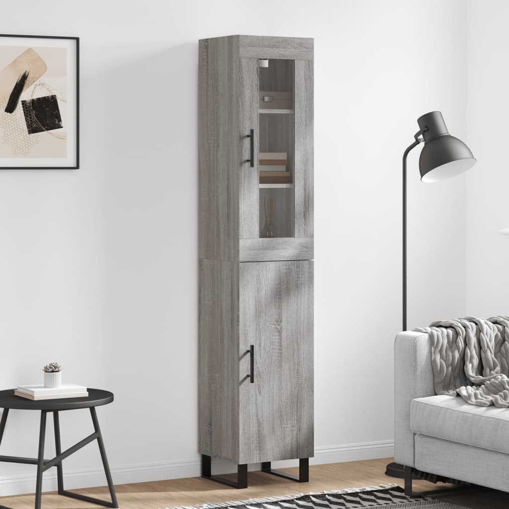 Highboard Gray Sonoma 34.5 x 34 x 180 cm Particleboard