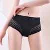 Lace Underwear Women's High Waist Plus Size Sexy Briefs Seamless Ice Silk Hollow Breathable Cotton Crotch Triangle Panties