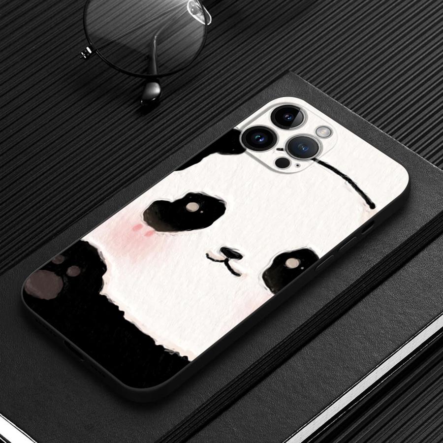 Мультяшный милый чехол-панда для Apple iPhone 17 Pro Max 15 Pro 7 8 XR XS MAX 12 16 Air 13 17e 11 14 Funda Чехол для телефона