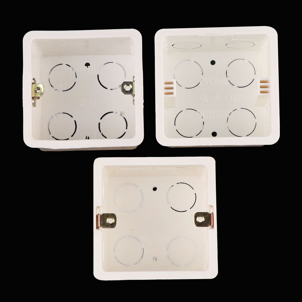 Home Equiments Light Touch PVC Plastic Wall Mounting Box Junction Concealed Bottom Switch Cassette
