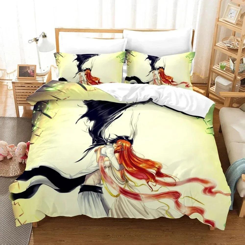 Anime Bleach Toushirou Ichigo Duvet Cover Pillowcase Bedding Collection Double Twin Full Queen King Adult Kids Bedclothes Quilt Cover
