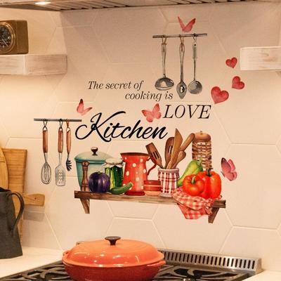 Кухонные принадлежности Узор Наклейка на стену Для кухни Ресторана Фоновое украшение Фреска Искусство Домашний декор