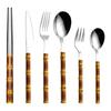 Food Cutlery Imitation Mirror Process Bamboo Tableware Stainless Steel Hotel Western Cuisine Cutlery