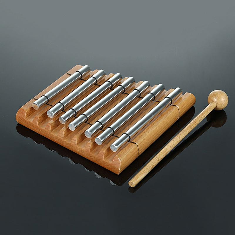 Деревянные колокольчики ветра 7 тонов Звуковое исцеление Медитационный колокол Металлический звуковой луч Колокольчик Йога Профессиональный перкуссионный музыкальный инструмент