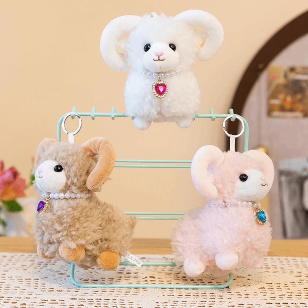 Plush Xinjiang Sheep Pendant Soft Bag Hanging Charm Cute Keychain Ornament Backpack Decor Hanging