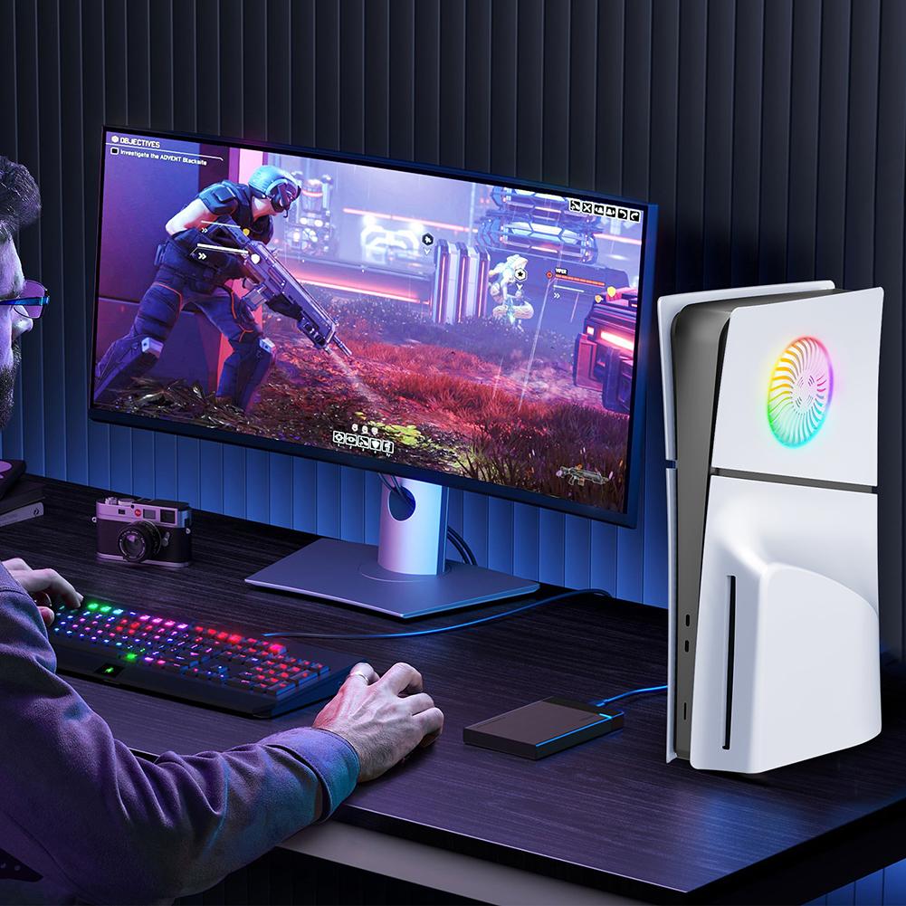 Premium ABS Replacement Shell with Cooling Vents Protective Cover Anti-Scratch Hard Faceplate for PS5 Slim Console