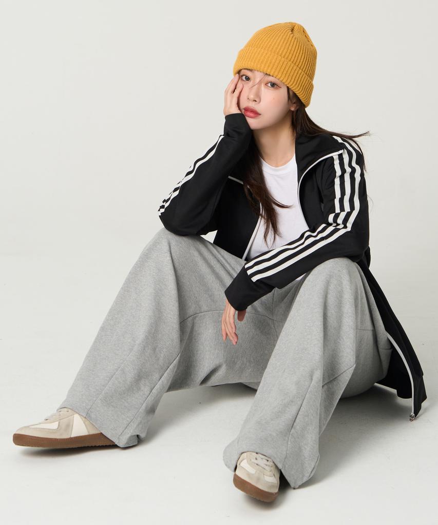 ROCKED GARAGE [Unisex] Training Pintuck Wide Sweatpants [Gray]