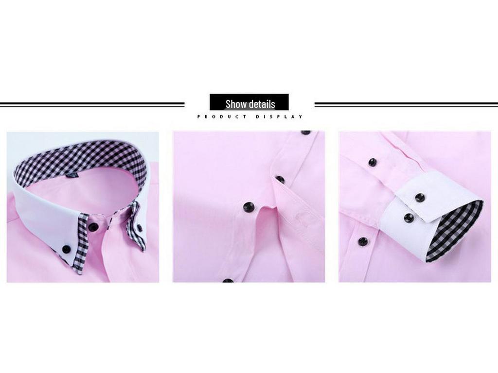 Мужская не требующая глажки, устойчивая к сминанию, рубашка в стиле бизнес-кэжуал с длинным рукавом и цветными блоками