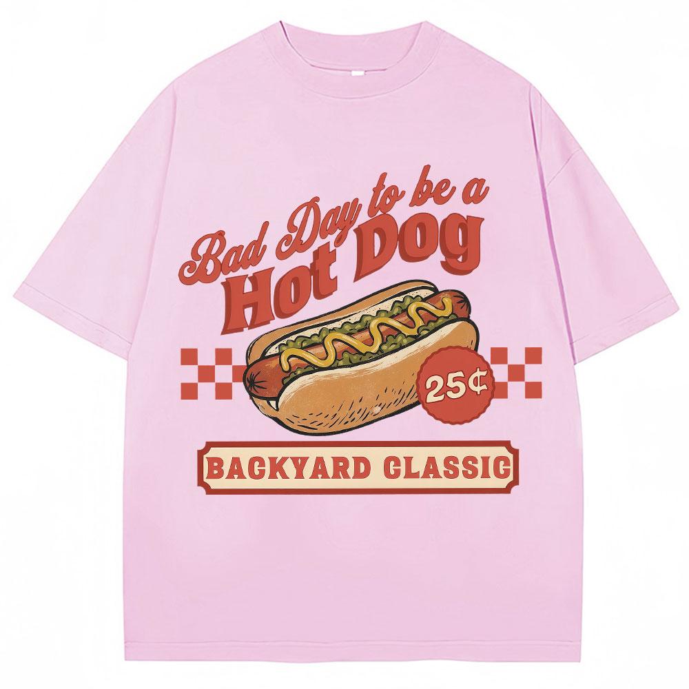Funny Hot Dog Graphic T Shirt Bad Day Be A Hotdog Humor Tshirt Unisex Women Fashion Summer Oversized Soft Cotton Casual T Shirts