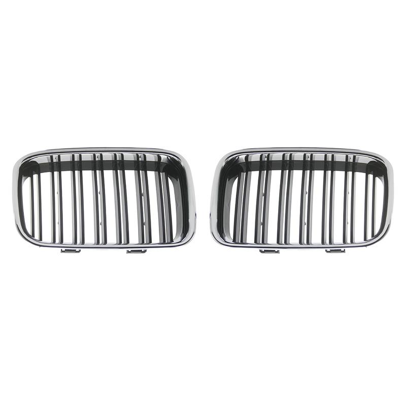 Pair Front Hood Bumper Kidney For BMW 3 Series E36 1992 1993 1994 1995 1996 1997 1998 1999 Double Slat Hood Grille