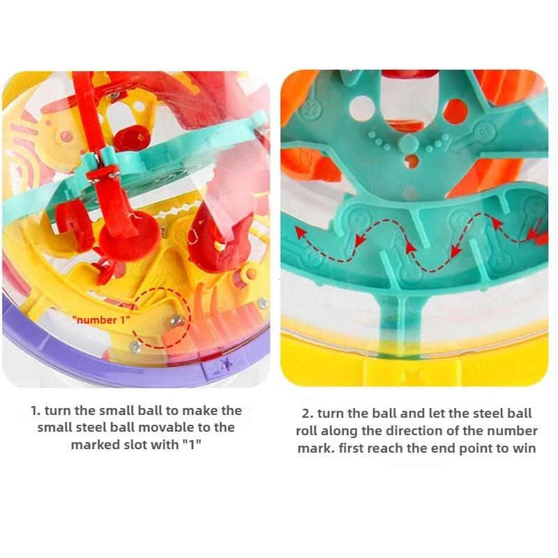 Maze Ball Mini 3D Magic Puzzle Intelligence & Idea Perplexus Maze Game Labyrinth Gifts Display Stand for Kids and Adults