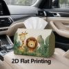 1pc, 2D Flat Printing, Tissue Box with Giraffe And Lion Jungle Theme Pattern, Suitable for Bathrooms, Living Rooms, Bedrooms, Dressing Tables, Coffee 