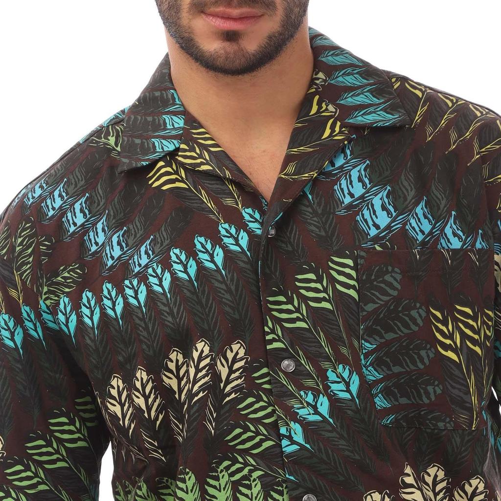 Marcelo Burlon Mens Feather All-Over Print Shirt