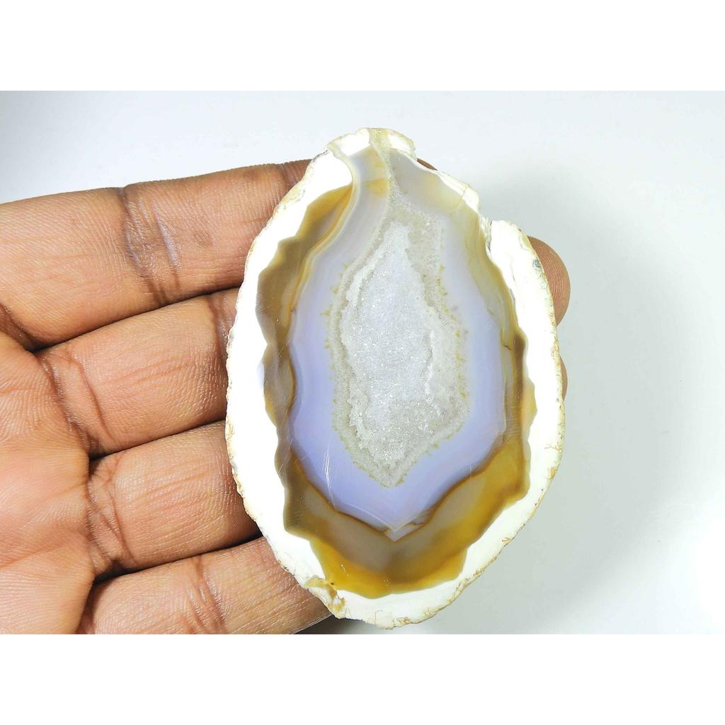 178Cts. Dyed Black Druzy Agate Fancy Crystal Cabochon Loose Gemstone 48X74MM SK-2250