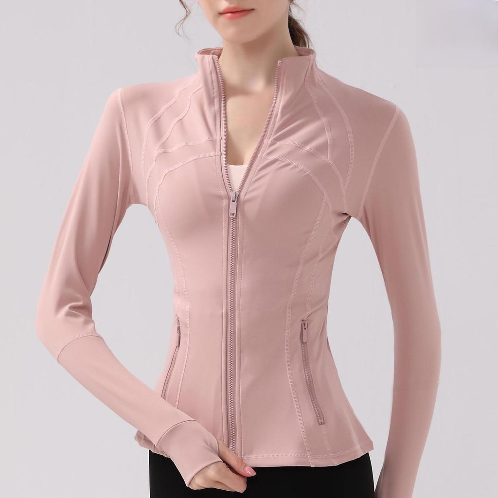 Autumn/Winter Slim Fit Nude Yoga Jacket: Long-Sleeve, Stand-Up Collar, Quick-Dry, Casual Sports Running Top