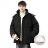 Winter Korean Version of The New Men's Solid Color 90 White Duck Down Hooded Down Jacket Trendy Internet Celebrity Same Style Thickened Warm Jacket