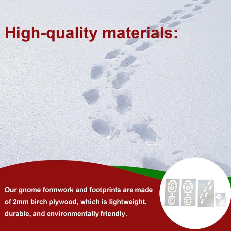 Foot Stencil For Christmas Gnome Christmas Stencil Reusable Footprint Templates Small Holiday Stencils Snow Painting Paste