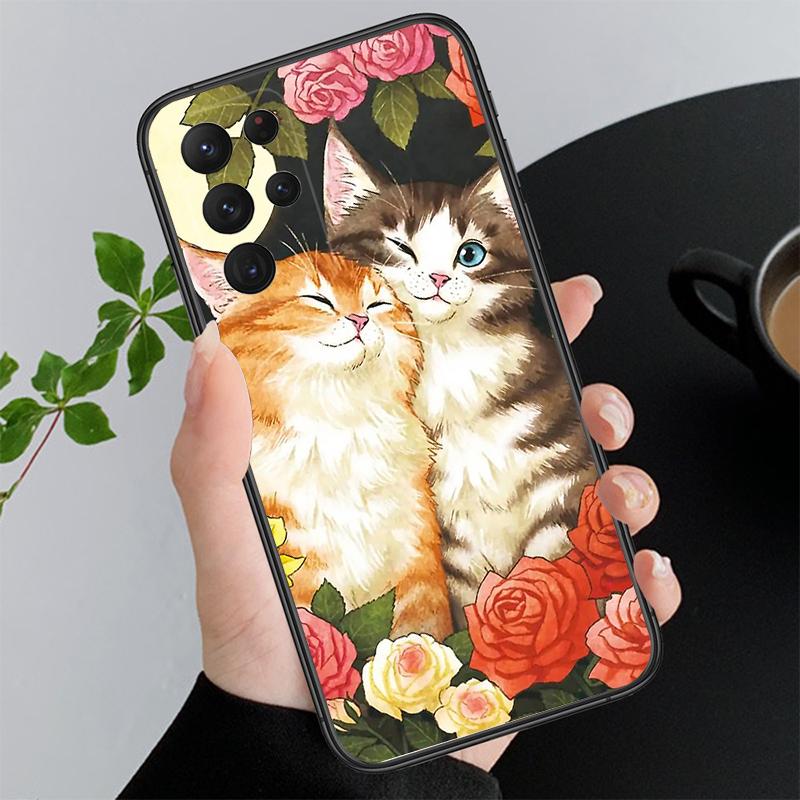 Cartoon Cat Phone Case For Samsung A52S A21S A33 A23 A13 A14 A32 A52 A53 A54 A51 A71 A15