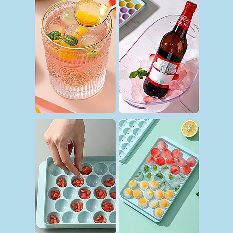 3D круглый лоток для кубиков льда с крышкой, пластиковая форма для льда в ромбовидном стиле, сферические формы для холодильника «сделай сам», машина для изготовления ледяных шаров, кухонные инструменты