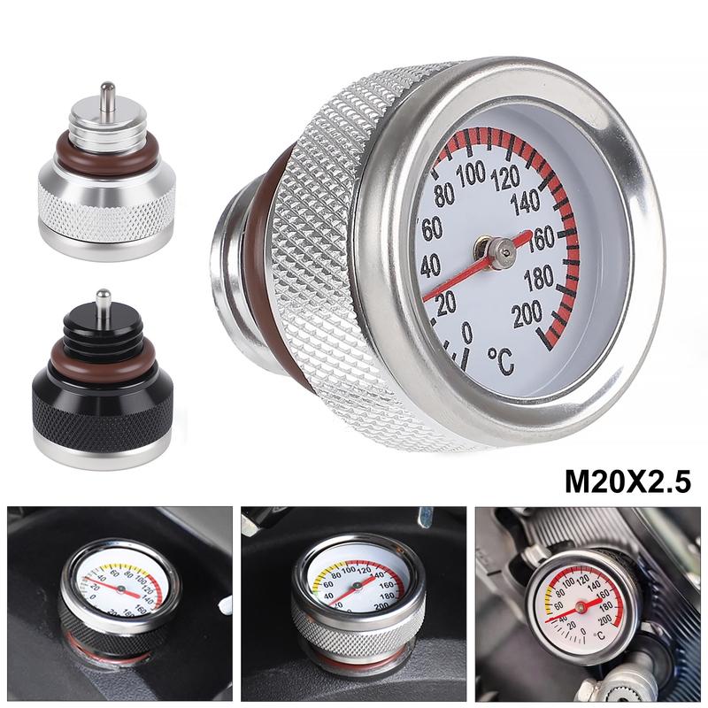 M20x2.5 Аксессуары для мотоцикла Крышка бензобака Термометр масла 0-200 градусов Цельсия Стрелки Приборная панель Черный Серебристый
