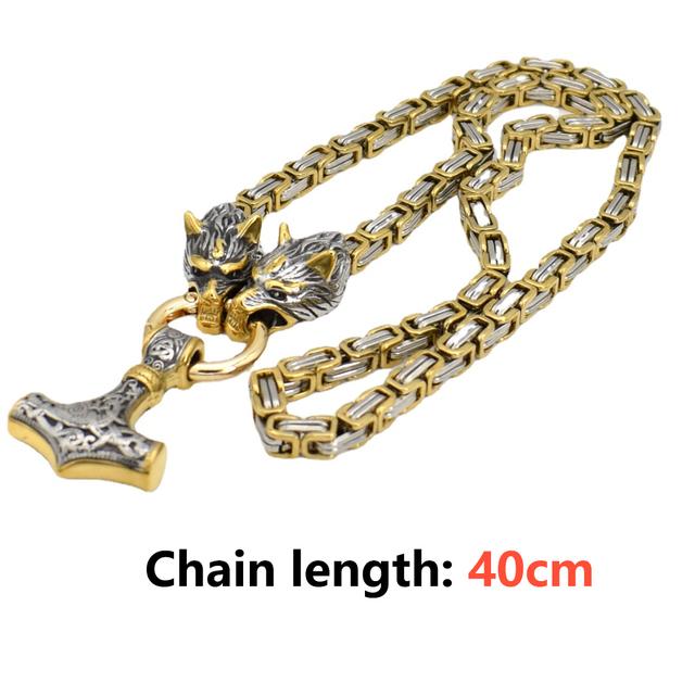 Винтажная плетеная цепочка из нержавеющей стали с изображением викингов, кельтский молоток, кулон с головой волка, ожерелье, скандинавское мужское ожерелье в стиле рок-вечерние, байкерский амулет, ювелирные изделия