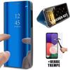 Mirror Effect Case - PROSHOP - for Samsung A22 5G - with 2 Tempered Glasses - Shockproof Protection - Blue