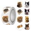 500pcs/roll Round Cat Funny Label Stickers for Packaging Phone Cases Suitcases Laptops Ins Hot Expression Stickers