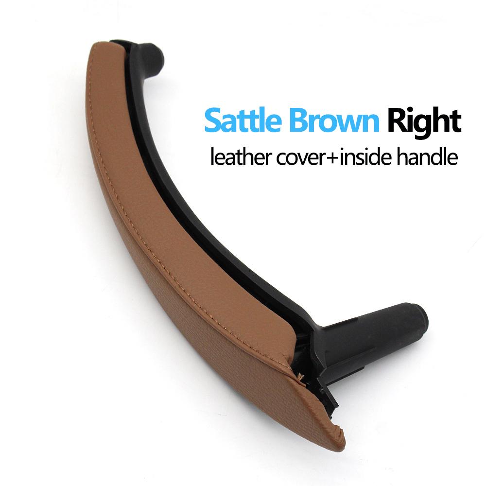 Ручка для внутренних пассажирских дверей с левым рулем и правым рулем с кожаным внешним чехлом для BMW X5 X6 E70 E71