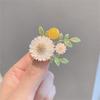 Rinhoo Elegant Daisy Flower Brooches For Women Fashion Sunflower Leaves Enamel Pins Floral Bouquet Badge Wedding Party Jewelry