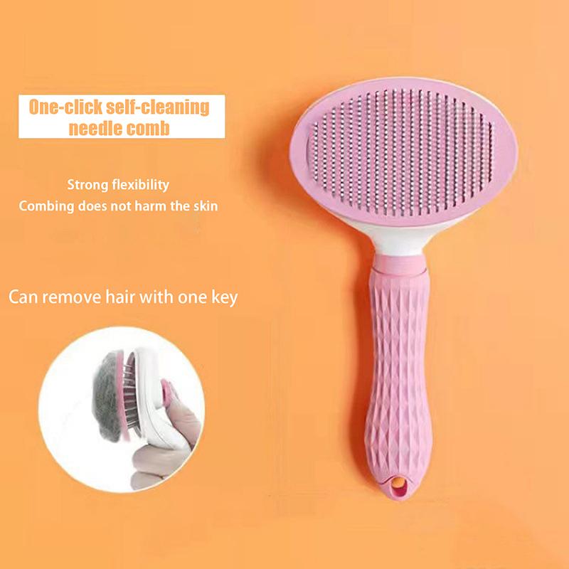 Нескользящая щетка для ухода за собаками и кошками, оборудование для ухода за собаками, расческа для удаления шерсти домашних животных, самоочищающаяся щетка-пуходерка, массажная расческа для предотвращения линьки
