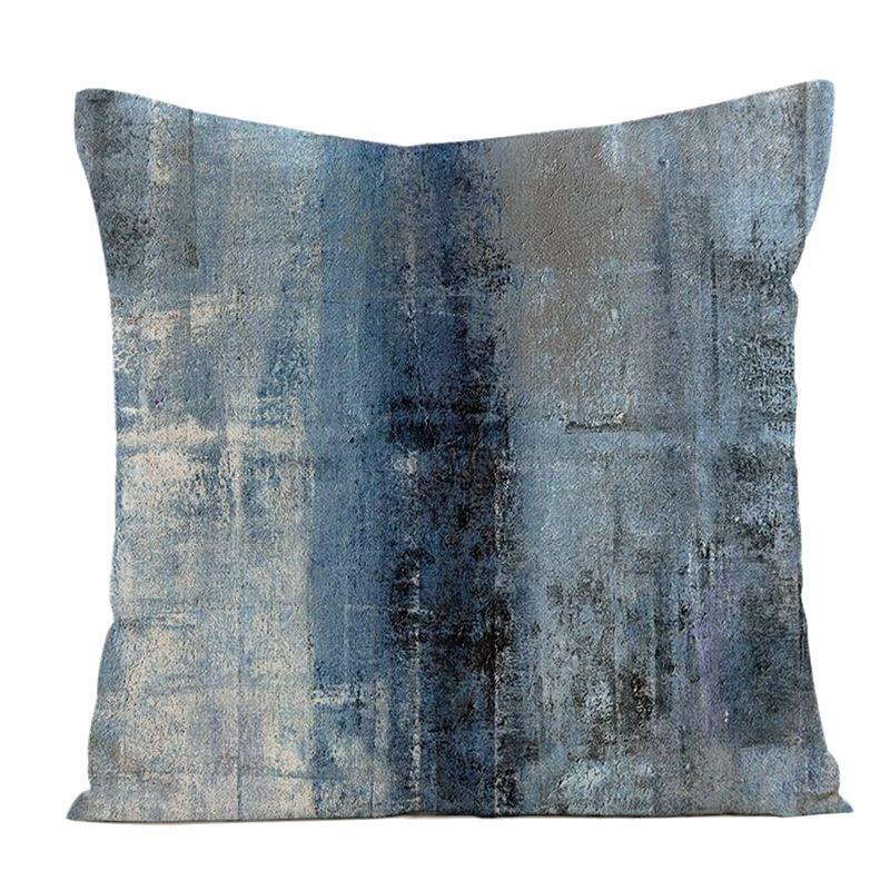 Ink-Wash Geometric Pattern Throw Pillow Cover With Short Plush Print For Living Room Sofa Decoration Cushion Cover Pillow Covers