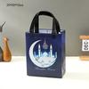 Хранение Подарок Украшение Поставка 20*25*10см Stobag Рамадан Ламинированная Нетканая Сумка Лунный Замок Нетканая Подарочная Сумка Для Фестиваля