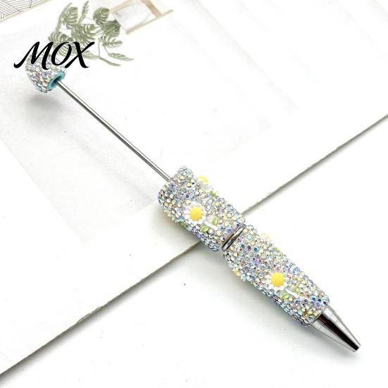 Sparkling Cartoon Shaped Pen DIY Glow-in-the-Dark Diamond Beaded Pen, Rhinestone Ballpoint Pens with Charms, Cute Glitter Writing Stable Tools