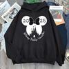 Толстовки с принтом Поездка в Дисней 2025 Мода Женская Повседневная одежда Длинный рукав Белый Пуловер Кавайный Мультяшный Графический Свитшот
