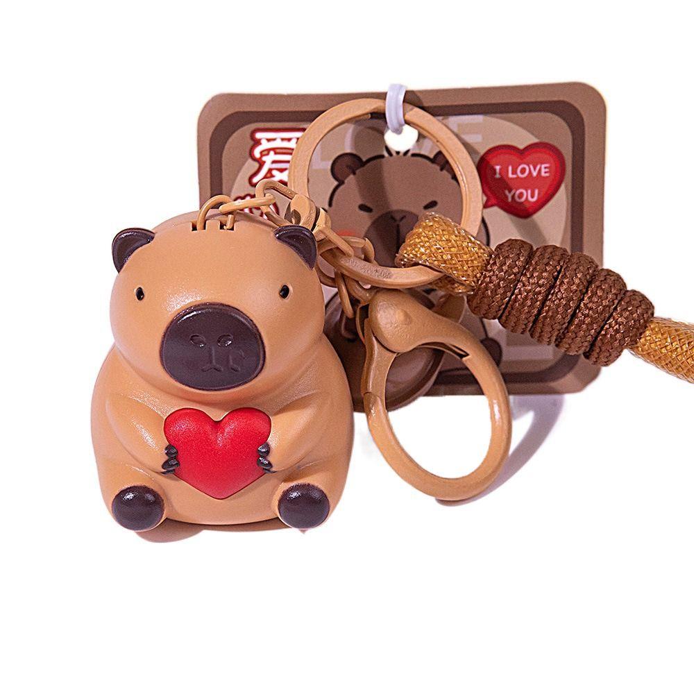 Подвеска на сумку «Я люблю тебя» в виде капибары, светящаяся в виде капибары, светящийся в виде капибары, брелок для ключей «Звук капибары» для девочек