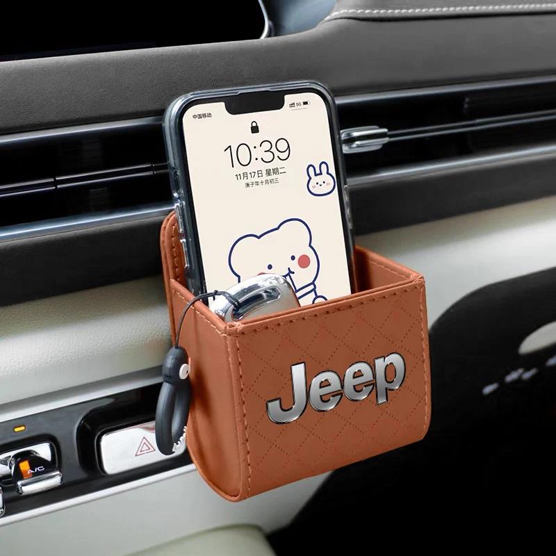 For Jeep 1Pcs Car Storage Bag Car Air Outlet Debris Organizer For Jeep Grand Cherokee Wrangler JK Gladiator Compass Renegade