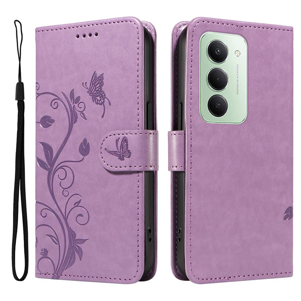 Для Xiaomi Redmi 15 5G (Глобальный) (169 мм) Чехлы из искусственной кожи с цветочным узором, кошелек-подставка, чехол для телефона с ремешком