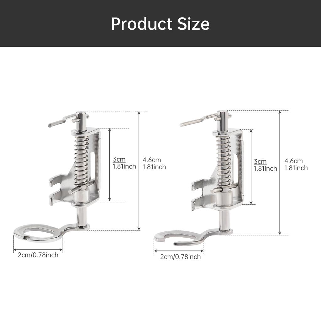 2pcs Open Toe and Large Metal Free Motion Quilting Darning Presser Foot Set for Low Shank Sewing Machines