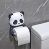 Panda Wall Mounted Toilet Paper Holder No Drilling Required Toilet Paper Roll Holder Rack for Kids Bathroom Decoration