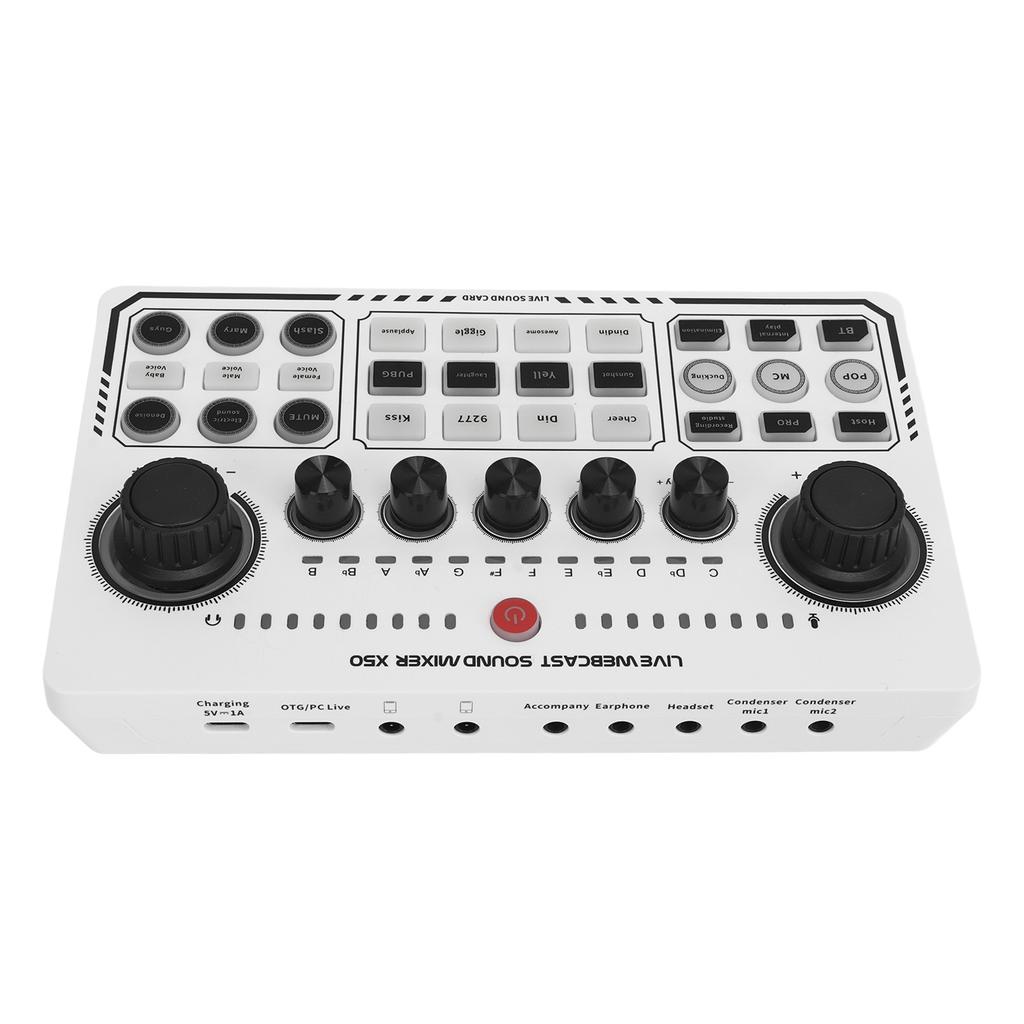 Живая звуковая карта с интеллектуальным шумоподавлением USB Мини звуковой микшерный пульт для записи музыки караоке