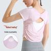 Women's Breathable Summer Fitness Tops - Slim, Short-Sleeved Sports Tees with Stylish Back Design for Running and Yoga