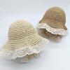 Летняя кружевная детская дышащая шляпа для маленьких девочек, соломенная шляпа, детская пляжная кепка