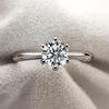 Real 1 Carat D Color Moissanite Wedding Rings 18K White Gold Color 925 Sterling Silver Jewelry