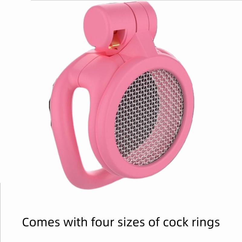 3D Printed Star Net Chastity Cage for Men with 4 Rings Stainless Steel Mesh Breathable Anti Escape CB Lock Black Pink Sex Toys