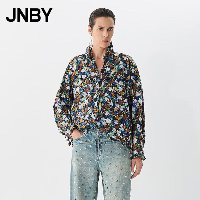JNBY Женская свободная хлопковая рубашка с длинным рукавом и цветочным принтом Liberty, весна 2025